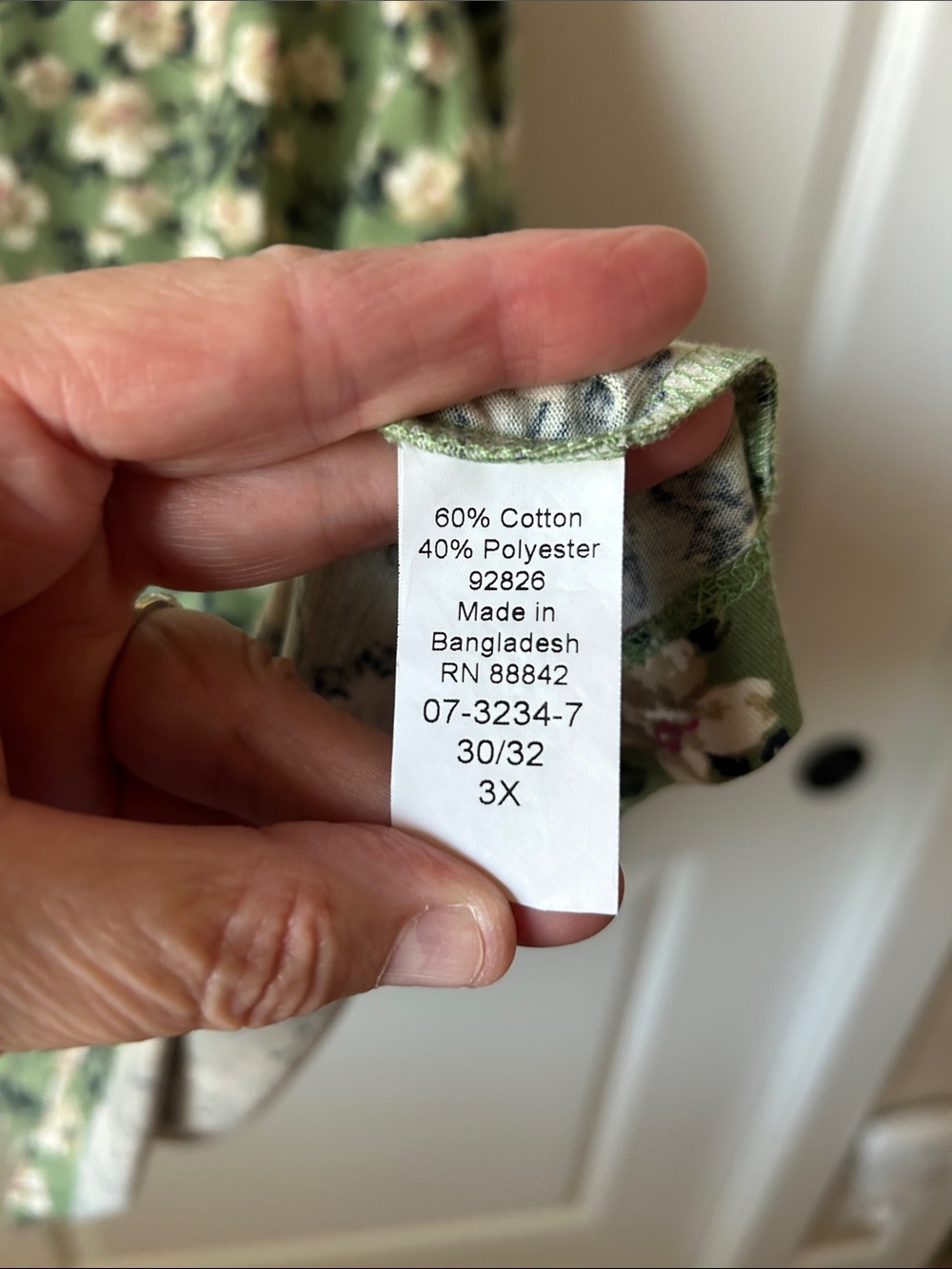 NWOT Woman Within Olive Green Floral V-Neck Tunic 3X - Picture 5 of 8